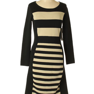 Tribal Brand Dress Striped Tiered 3/4 Sleeve, Larg